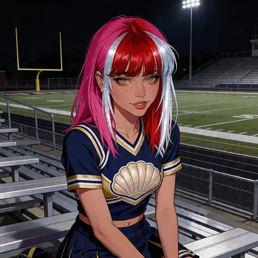 Eine Anime-Cheerleaderin als Wollo-Charakter